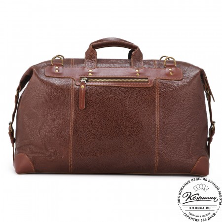 Кожаная дорожная сумка "Мегаполис" (фактура коричневая)